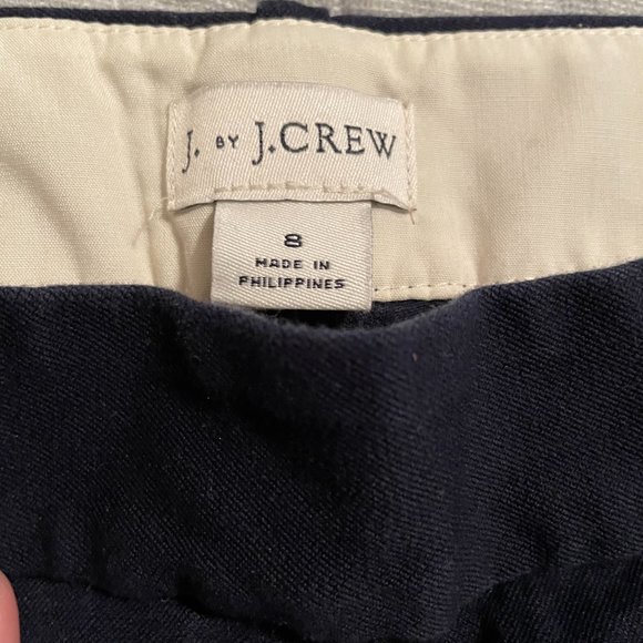 JCrew Navy Scallop Hem Cropped Ankle Pant - Picture 2 of 2